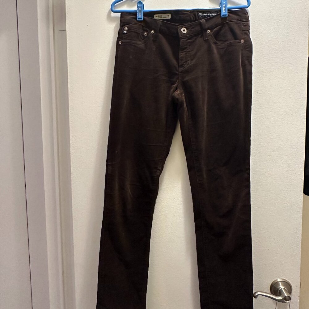AG stilt cigarette corduroys - chocolate brown